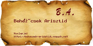Behácsek Arisztid névjegykártya